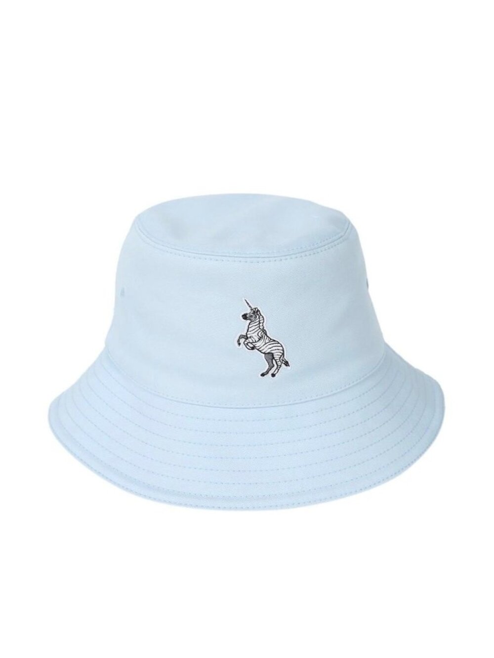 Burberry Cotton Zebra Embroidered Bucket Hat Pale Blue L